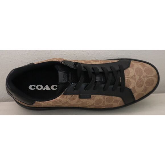 COACH CG999 Men's Sz 13D Tan/Black Low-Top Monogram Logo Sneakers - Picture 4 of 11